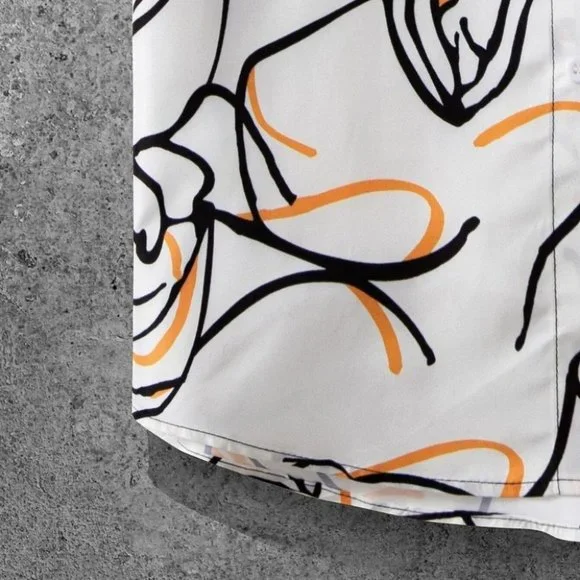 Street Style White Men's Figure Graphic Shirt & Short Set - Picture 4 of 4